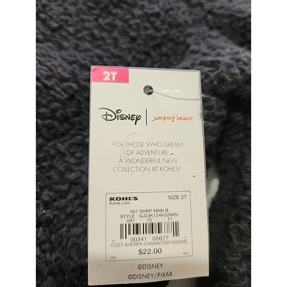 Disney Sherpa Sweater For Toddler Girl's Size 2T Black Warm Minnie Mouse - Picture 3 of 7